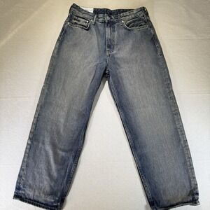 H&M Loose Ample 33 30 Fade Gray Tint Wash Denim Jeans Mens Relaxed Fit Baggy